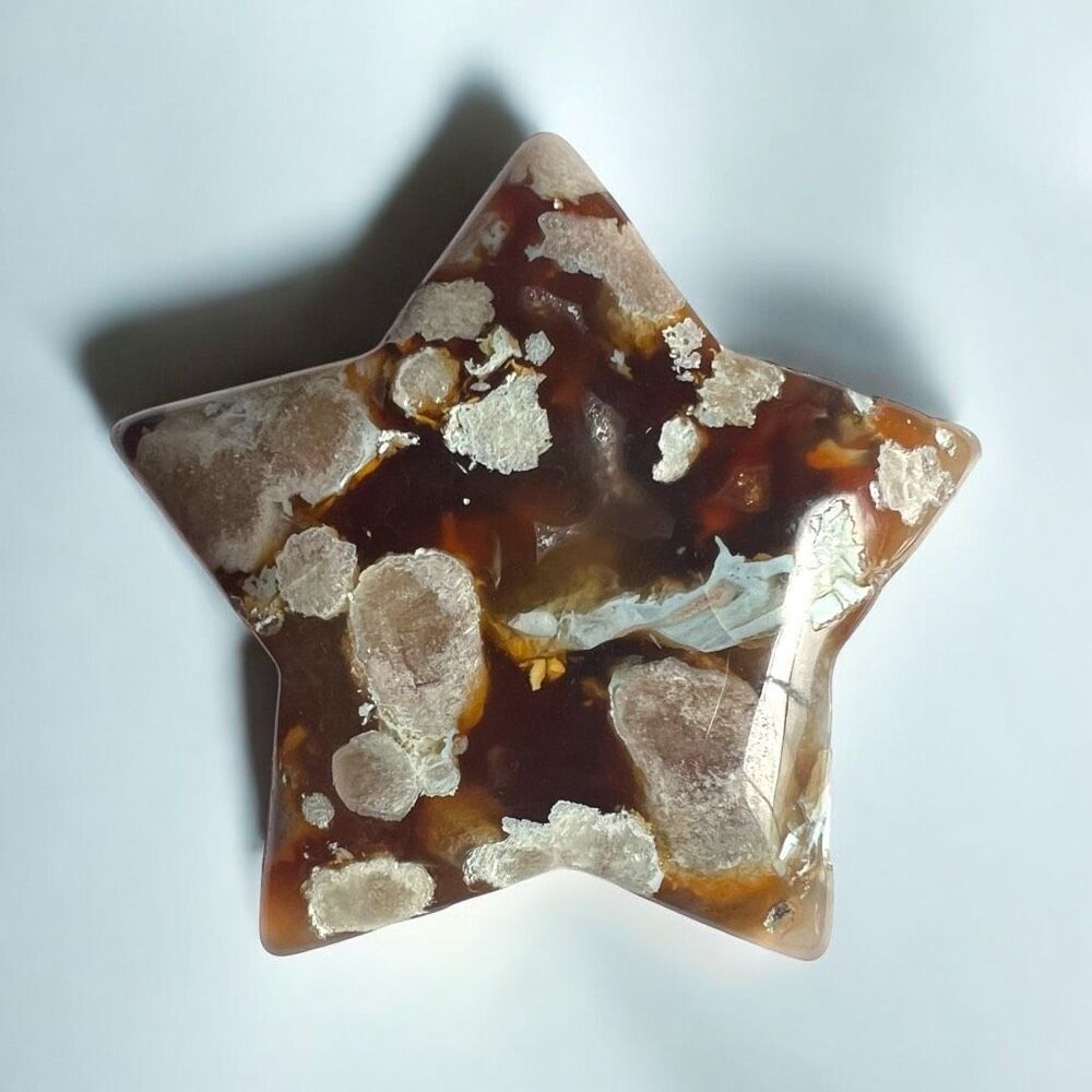 Flower Agate Star Carving
